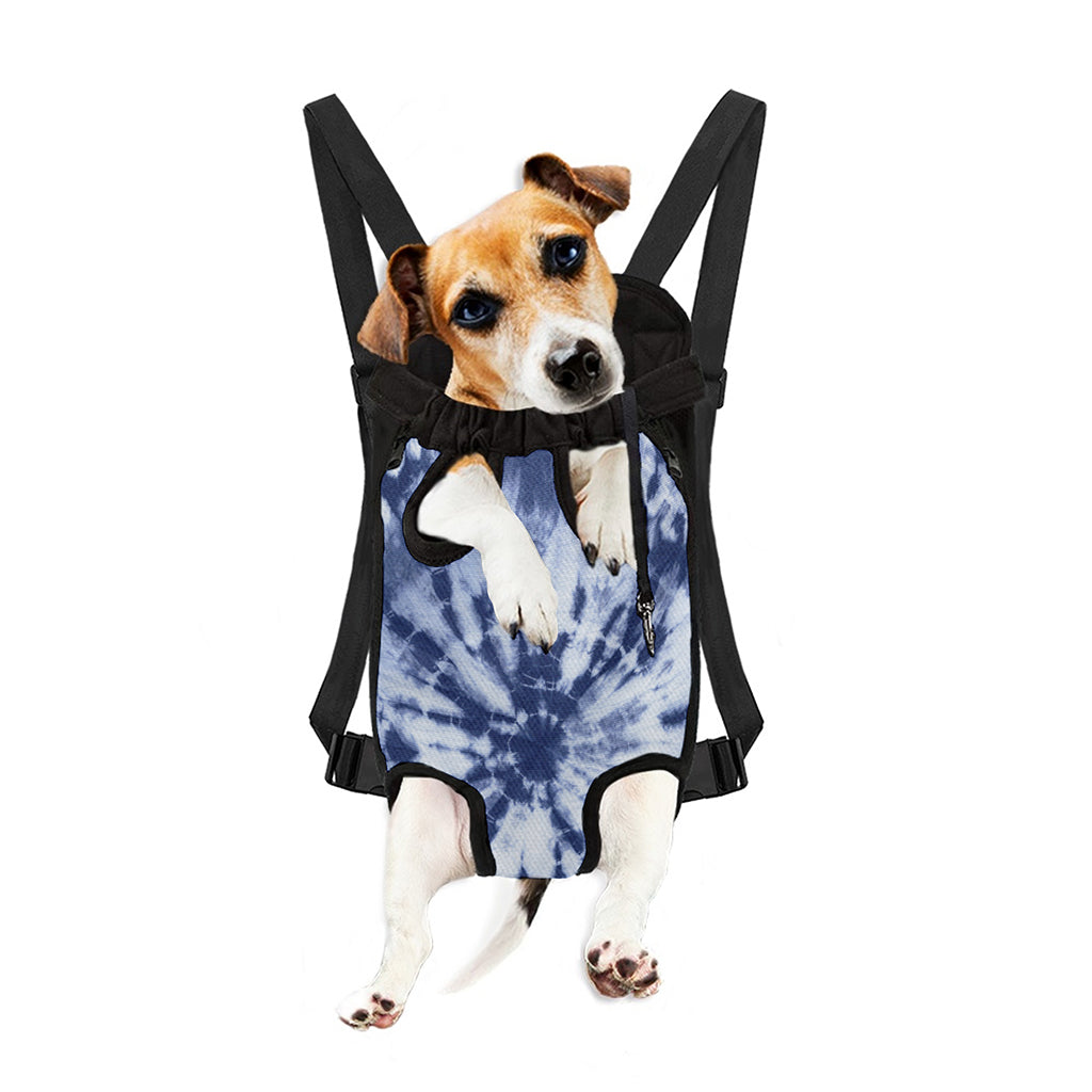 Blue And White Tie Dye Print Pet Carrier Backpack