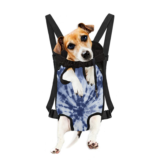 Blue And White Tie Dye Print Pet Carrier Backpack
