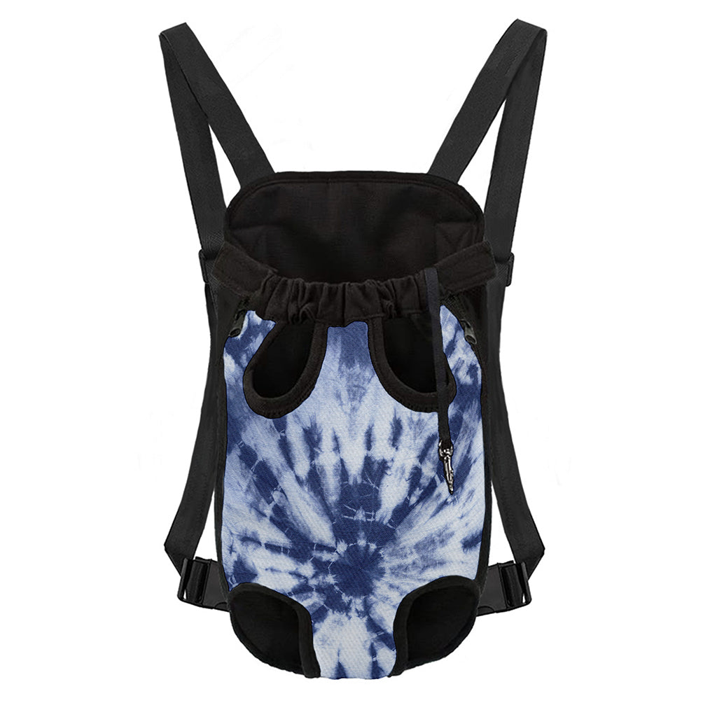 Blue And White Tie Dye Print Pet Carrier Backpack