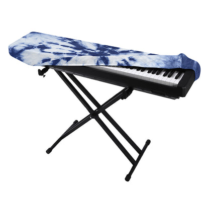 Blue And White Tie Dye Print Piano Keyboard Cover