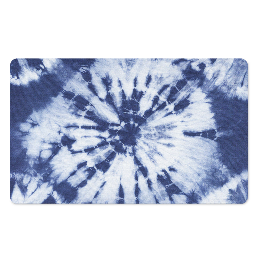 Blue And White Tie Dye Print Polyester Doormat