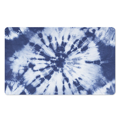 Blue And White Tie Dye Print Polyester Doormat