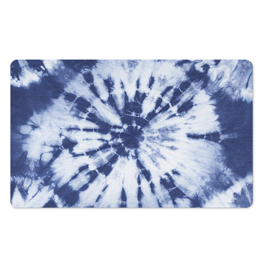 Blue And White Tie Dye Print Polyester Doormat