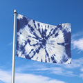 Blue And White Tie Dye Print Polyester Flag