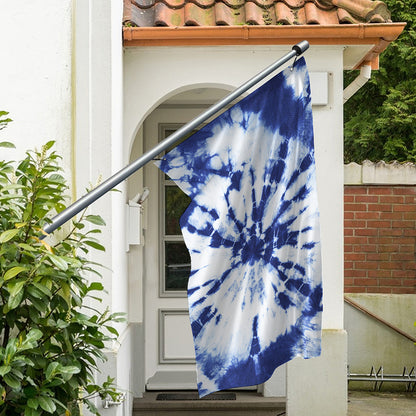 Blue And White Tie Dye Print Polyester Flag