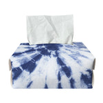 Blue And White Tie Dye Print Rectangle Tissue Box Cover