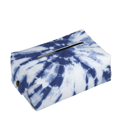 Blue And White Tie Dye Print Rectangle Tissue Box Cover