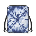 Blue And White Tie Dye Print Rectangular Crossbody Bag