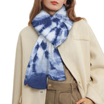 Blue And White Tie Dye Print Scarf