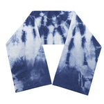 Blue And White Tie Dye Print Scarf