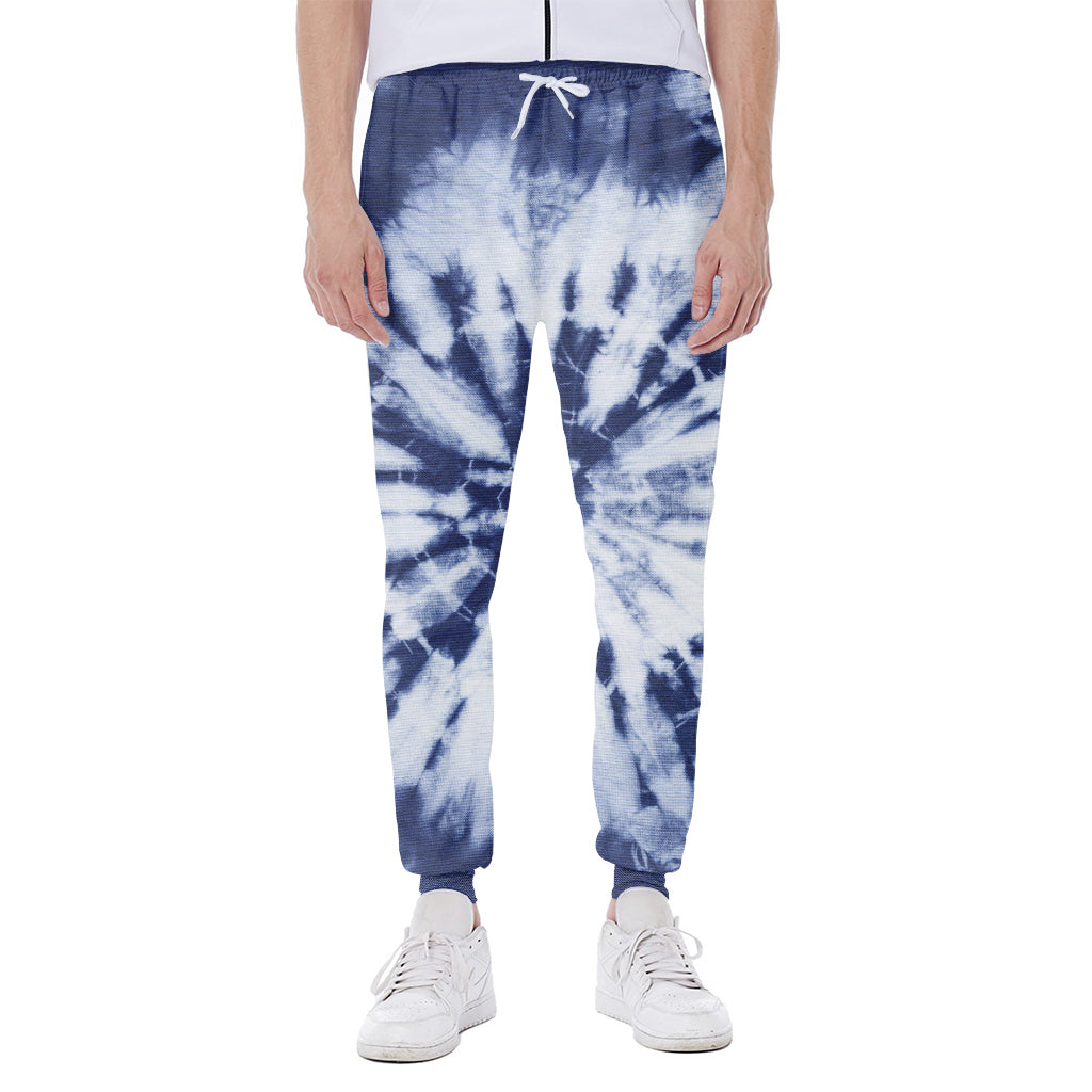 Blue And White Tie Dye Print Scuba Joggers