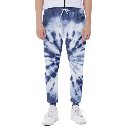 Blue And White Tie Dye Print Scuba Joggers