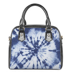 Blue And White Tie Dye Print Shoulder Handbag