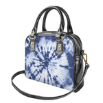 Blue And White Tie Dye Print Shoulder Handbag