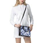 Blue And White Tie Dye Print Shoulder Handbag