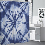 Blue And White Tie Dye Print Shower Curtain