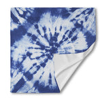 Blue And White Tie Dye Print Silk Bandana