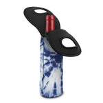 Blue And White Tie Dye Print Single Neoprene Wine Tote
