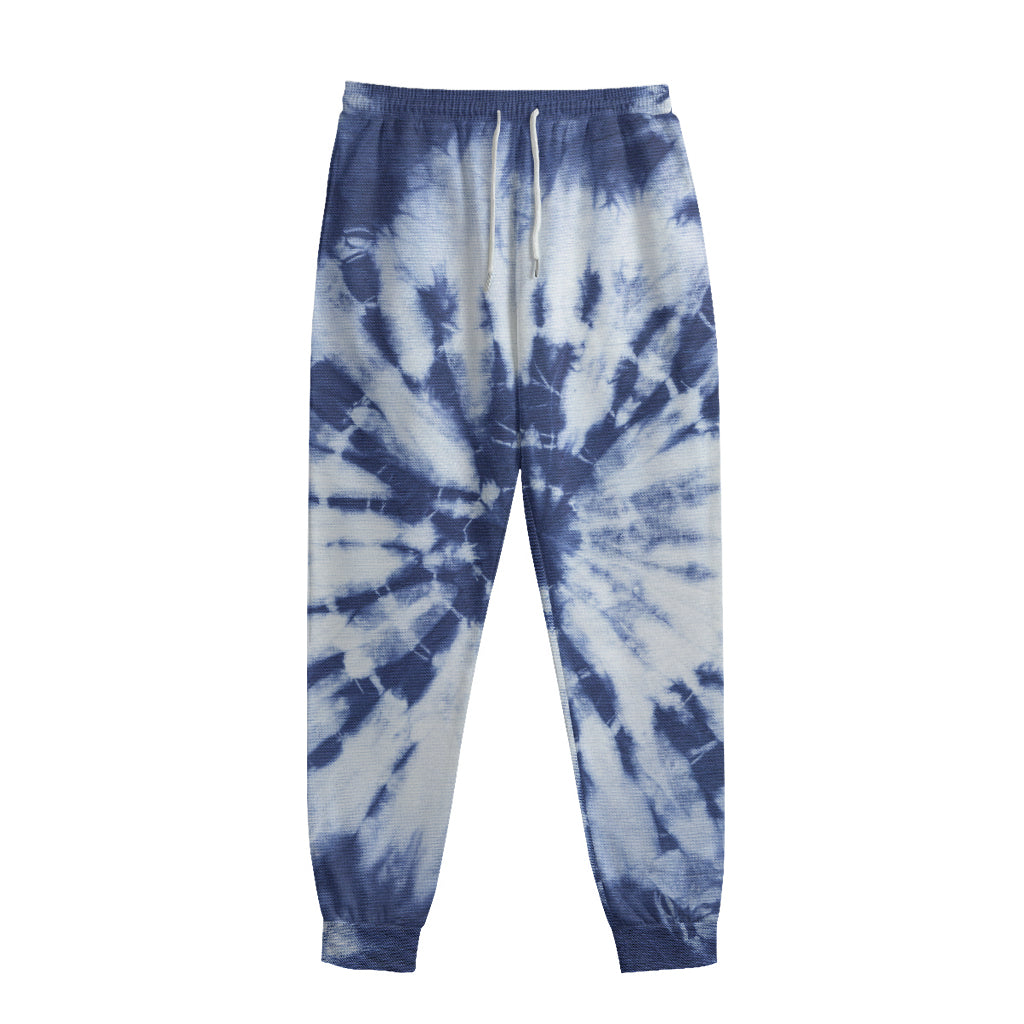 Blue And White Tie Dye Print Sweatpants