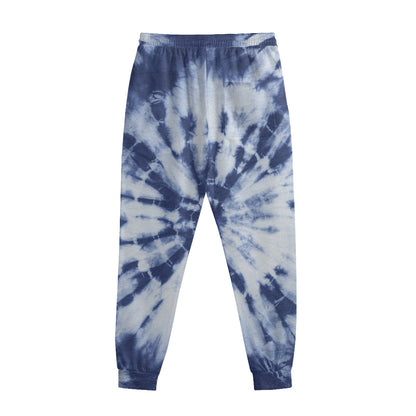 Blue And White Tie Dye Print Sweatpants