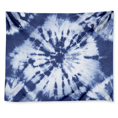 Blue And White Tie Dye Print Tapestry