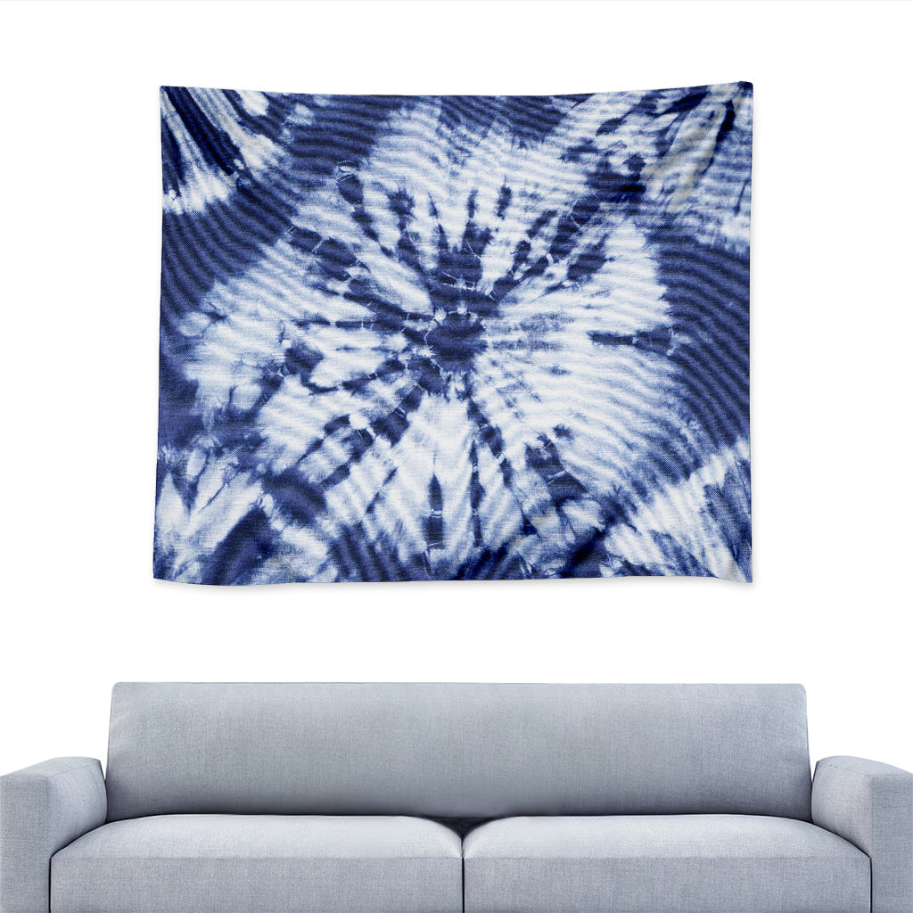 Blue And White Tie Dye Print Tapestry