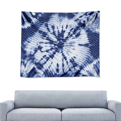 Blue And White Tie Dye Print Tapestry