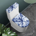 Blue And White Tie Dye Print Toilet Lid And Tank Cover Set