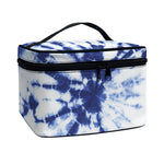 Blue And White Tie Dye Print Travel Makeup Bag