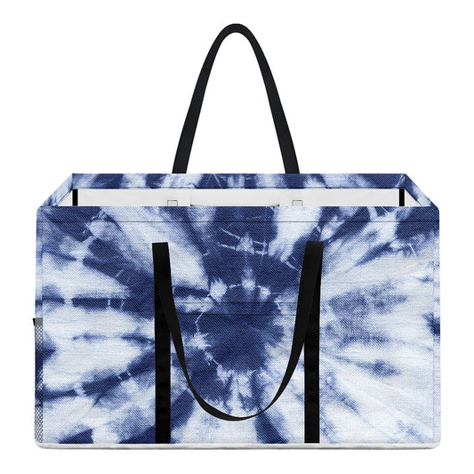 Blue And White Tie Dye Print Utility Tote Bag