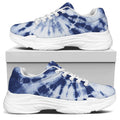 Blue And White Tie Dye Print White Chunky Shoes