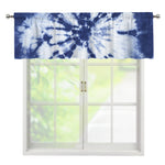 Blue And White Tie Dye Print Window Valance