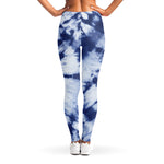 Blue And White Tie Dye Print Women's Leggings