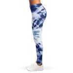 Blue And White Tie Dye Print Women's Leggings