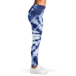 Blue And White Tie Dye Print Women's Leggings