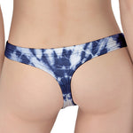 Blue And White Tie Dye Print Women's Thong