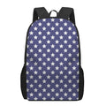 Blue And White USA Star Pattern Print 17 Inch Backpack