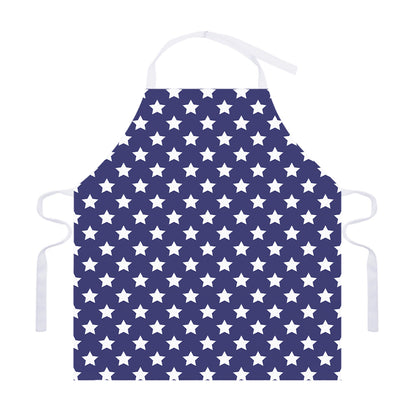 Blue And White USA Star Pattern Print Adjustable Apron