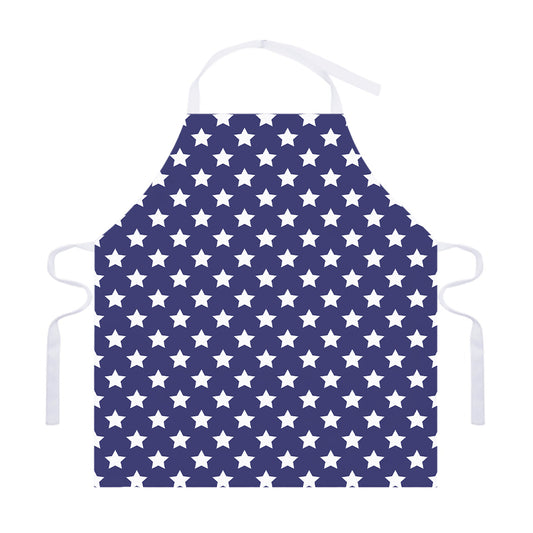 Blue And White USA Star Pattern Print Adjustable Apron