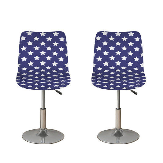 Blue And White USA Star Pattern Print Bar Stool Covers