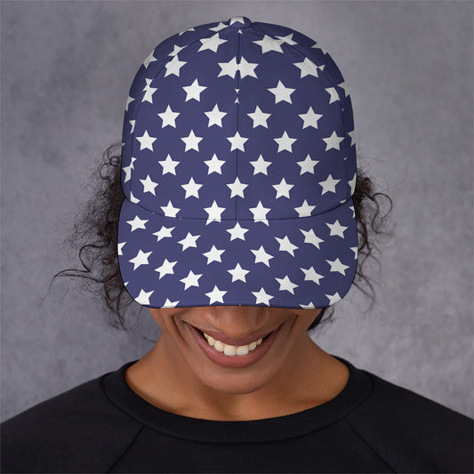 Blue And White USA Star Pattern Print Baseball Cap