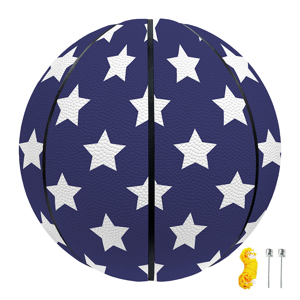 Blue And White USA Star Pattern Print Basketball