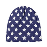 Blue And White USA Star Pattern Print Beanie