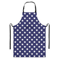 Blue And White USA Star Pattern Print Bib Apron With Pocket