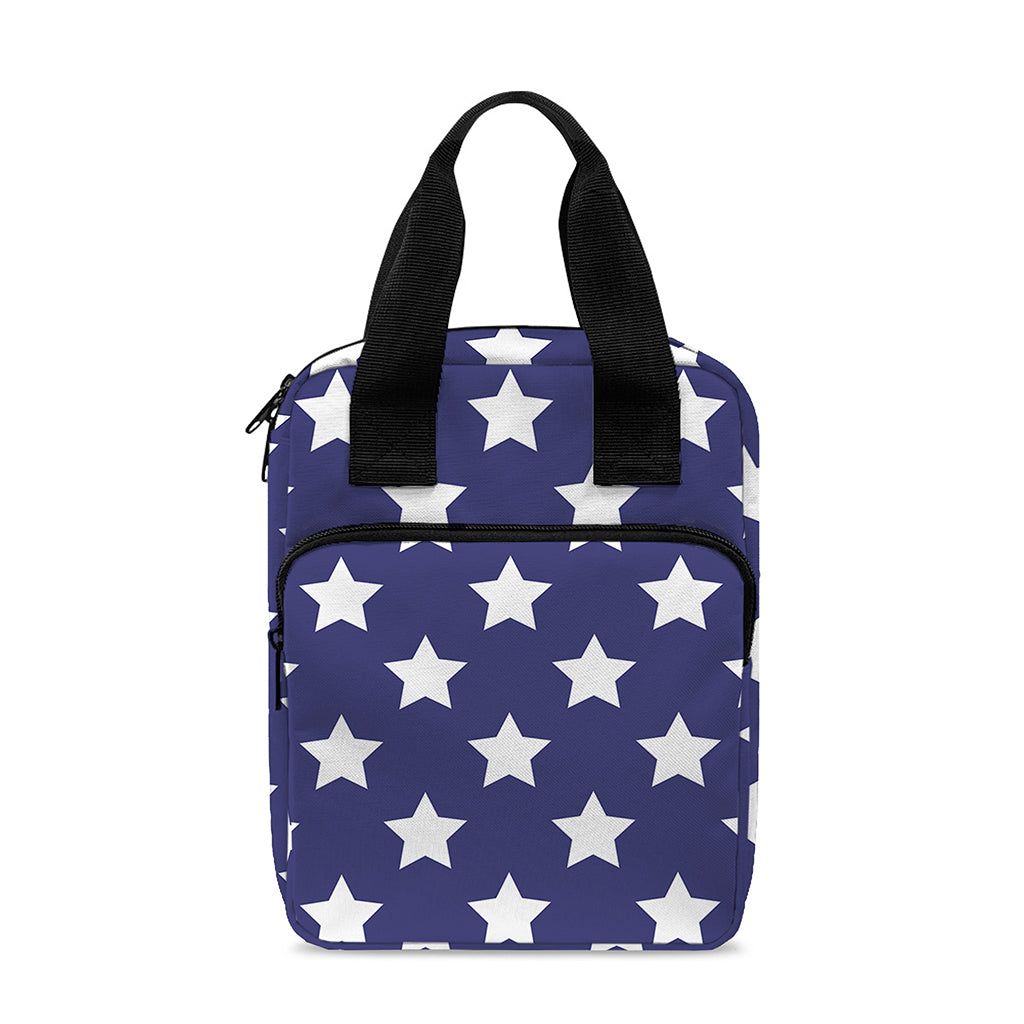 Blue And White USA Star Pattern Print Bible Tote Bag