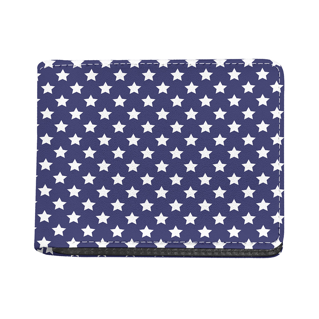 Blue And White USA Star Pattern Print Bifold Wallet