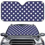 Blue And White USA Star Pattern Print Car Windshield Sun Shade