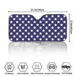 Blue And White USA Star Pattern Print Car Windshield Sun Shade