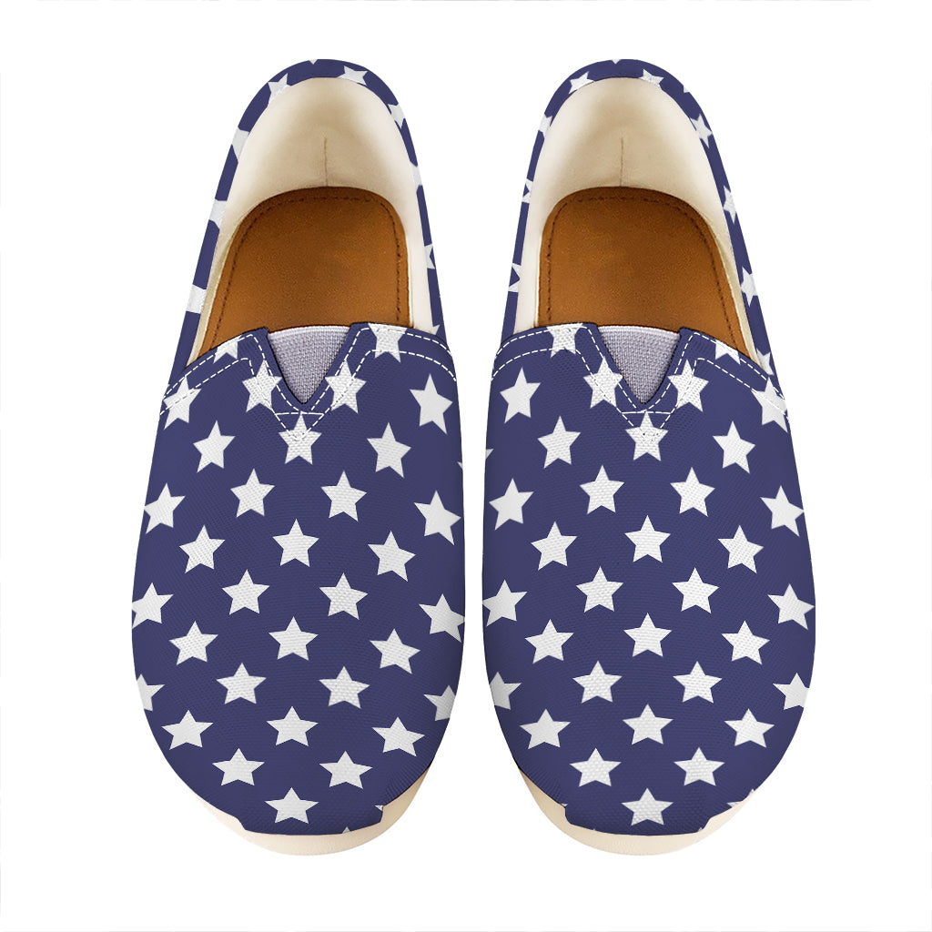 Blue And White USA Star Pattern Print Casual Shoes