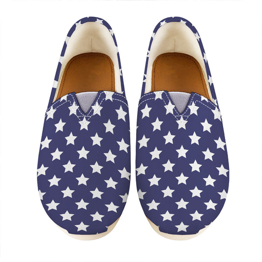 Blue And White USA Star Pattern Print Casual Shoes